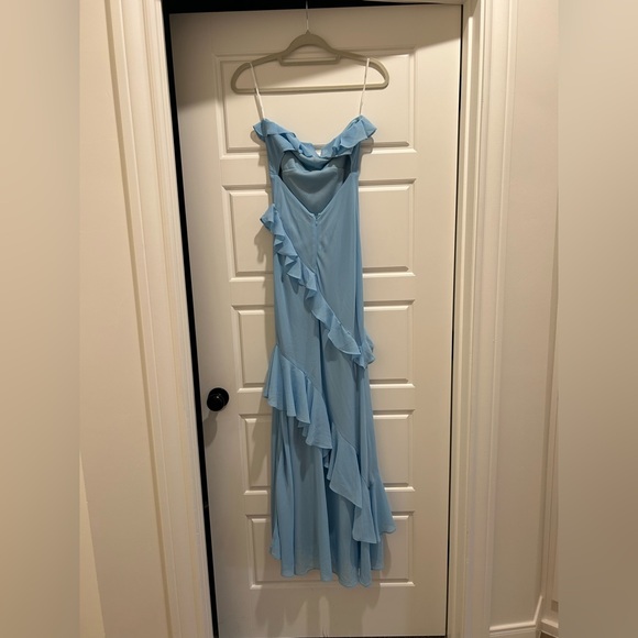 Lulus Blue Ruffle Maxi Dress - Picture 3 of 3